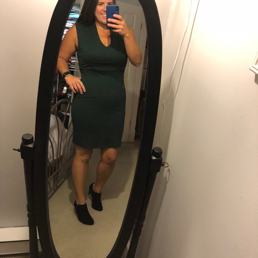 NWOT She + Sky Forest Green Bodycon Dress Size L